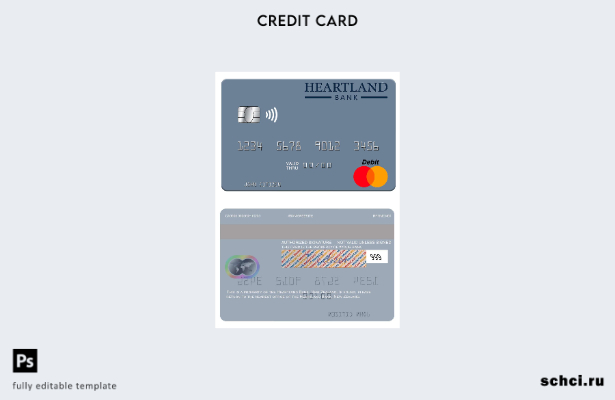цифровая загрузка шаблона карты Mastercard New Zealand Heartland Bank